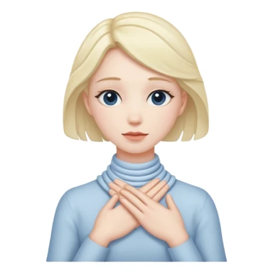 hands across neck sticker