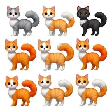 Cats with Fluffy Tails sticker