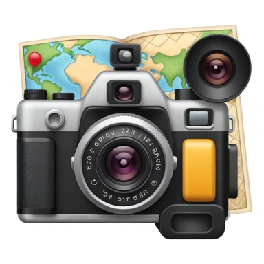 map and camera sticker