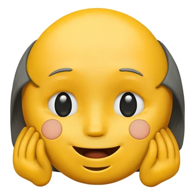 Sad face hiding behind happy face sticker