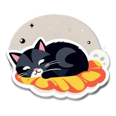 cat going to sleep  sticker