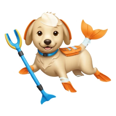 White labrador with snorkel and swimming fins sticker