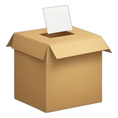 Empty cartoon box with a card sticking out of it sticker