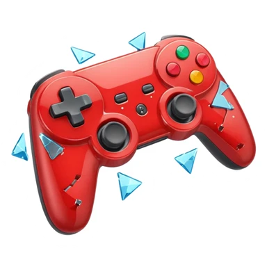 red game controller shattered shattered glass sticker