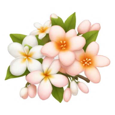 ymbols featuring peach blossoms, jasmine flowers, and orange blossoms. Incorporate soft pinks, whites, and warm orange tones to convey a romantic and dreamy feel. sticker