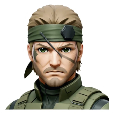 Cinematic Realistic Metal Gear Solid Snake Soldier Portrait, depicted with steely determination and tactical precision. Clad in intricately detailed combat attire in consistent muted greens, browns, and blacks, his rugged, weathered features and piercing eyes exude relentless resolve. Rendered with lifelike texture and dramatic, natural lighting, high shine, noble and stealthy, capturing the essence of a legendary soldier operating in the shadows. sticker