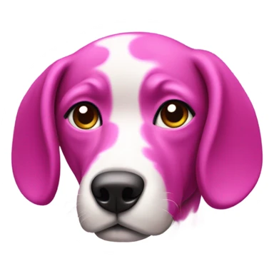 A dog with pink skin and magenta spots  sticker
