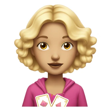 Blonde girl with pink pink tarot gold cards sticker