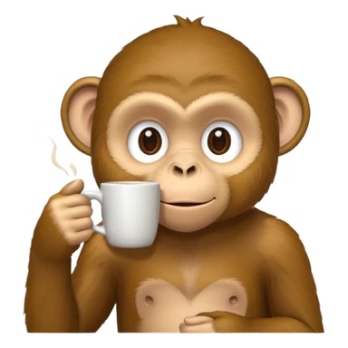 monkey sipping coffee side sticker