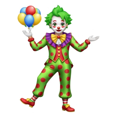 circus clown green hair full body sticker