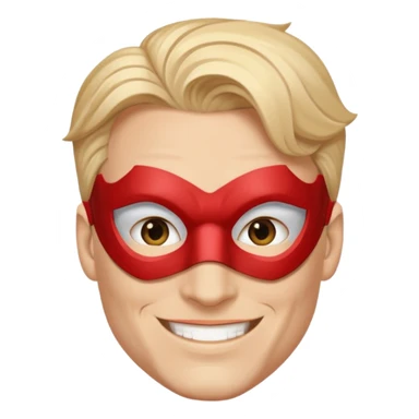 Male superhero face happy sticker