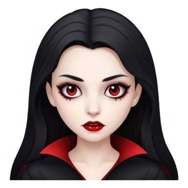 девушка вампир с темными волосами, очень бледной кожей и черным макияжем глаз sticker