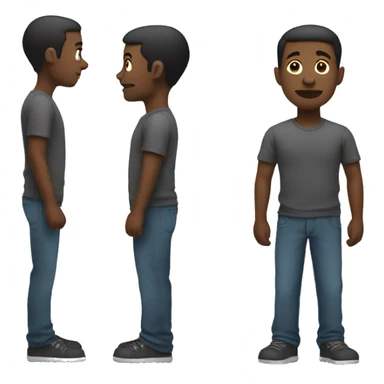 black man standing posture side view sticker