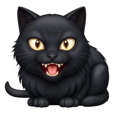 Black cat hissing sticker