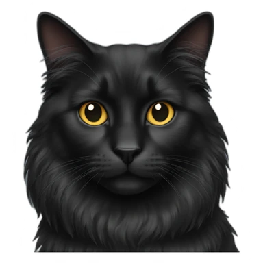 black long haired cat sticker