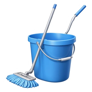 mop and bucket for cleaning sticker