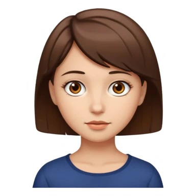 A girl with short brown hair and brown eyes sticker