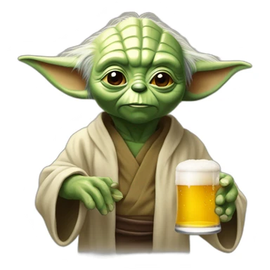 Yoda qui boit une bière sticker