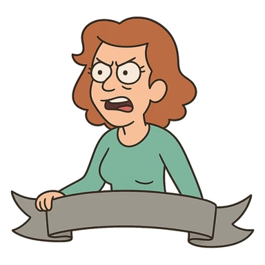 flat toon style grey ribbon sticker