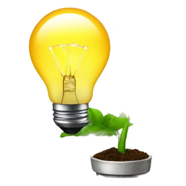 a plant with an idea lightbulb sticker