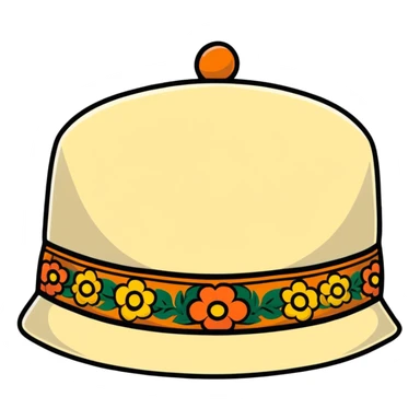 Colorful Uzbek doppa hat with floral patterns sticker