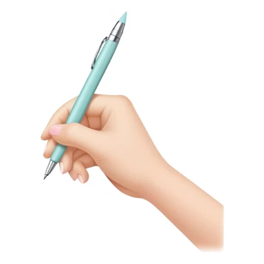 hand holding and writing with a pastel colored pen sticker