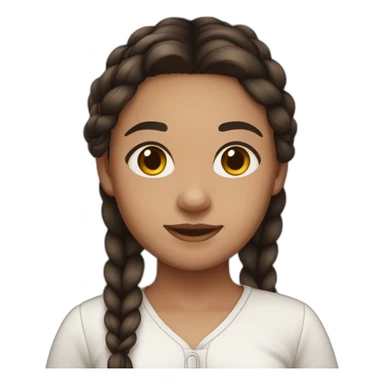 girl with medium toned skin and dark hair in a long braid sticker