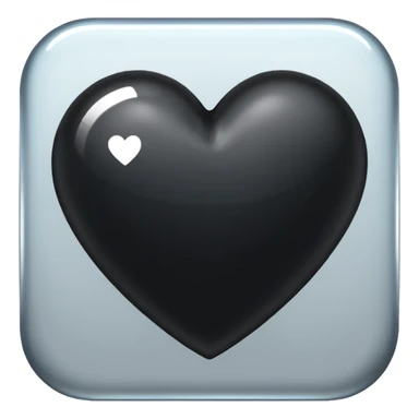 black heart with a glossy finish sticker