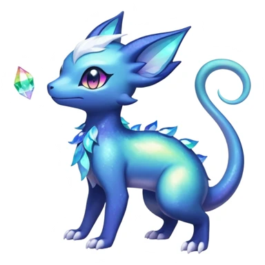 Rainbow crystal mix Shiny pastel Nebulae Salandit-Meowstic-Noibat-Fakémon-hybrid-creature (full body)  sticker