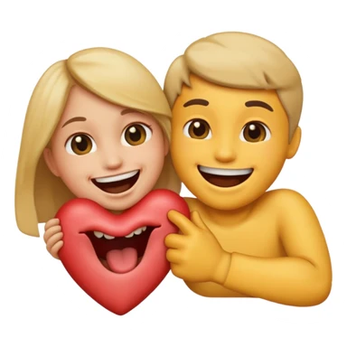 Emoji love biting an arm sticker