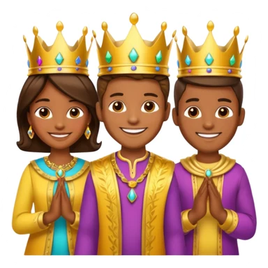 Un emoji de los tres reyes magos juntos sticker