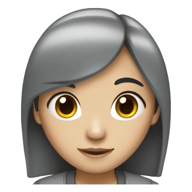 asian girl black hair grey clothes sticker