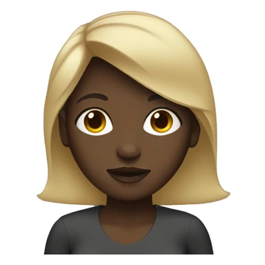 dark skinned blonde girl, whole body shown sticker