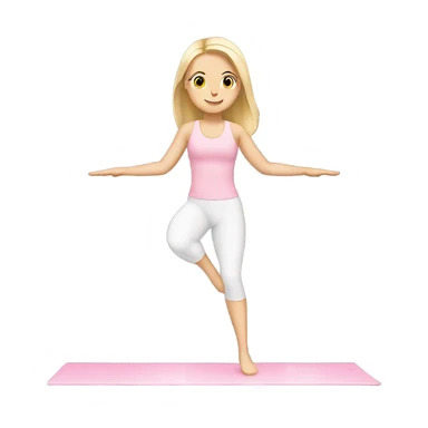 A blonde white Pilates girl in light pink clothes  sticker