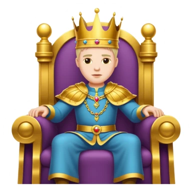 king sitting on throne sticker