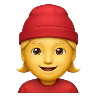 make a yellow face emoji with a red hat sticker