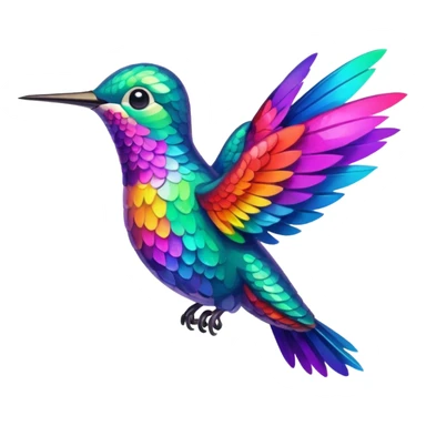 Colorful emoji hummingbird sticker