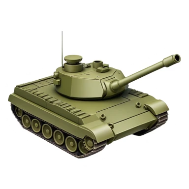 Military battle tank with gun turret and treads sticker