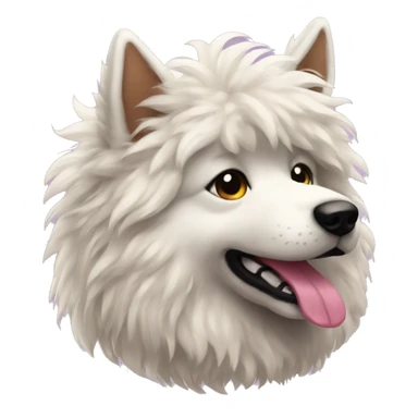 scenecore colorful dog fluffy sticker