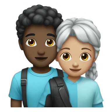 Half black and baby blue heart sticker