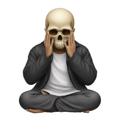 praying skull sticker