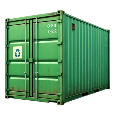 Green shipping container  sticker