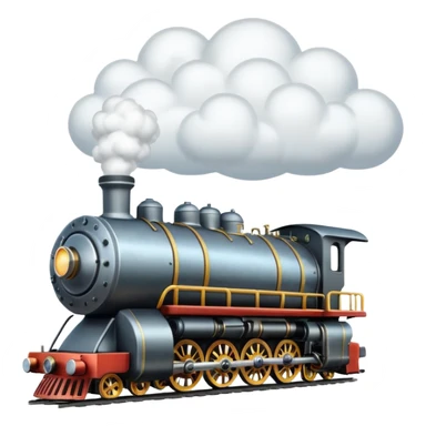 locomotive on cloud sticker
