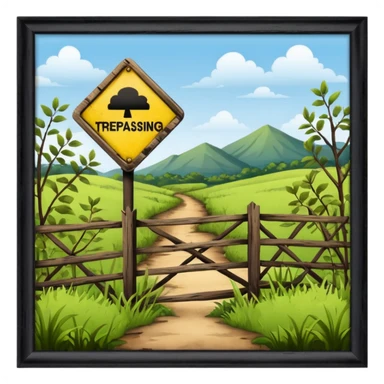 property land with the sign of no trespassing sticker