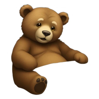 Un ours qui dors dans un lit sticker