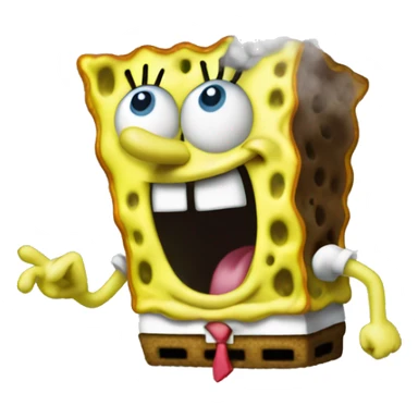 SpongeBob with smoke coming out of him sticker