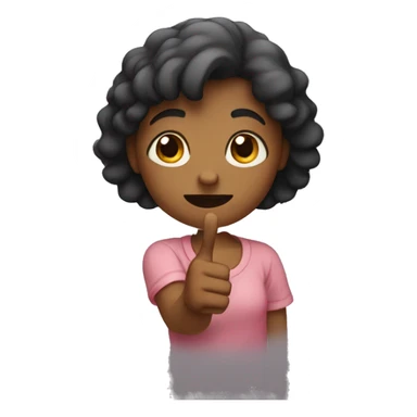 Girl holding up her hand saying no  sticker