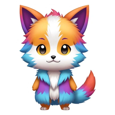  High quality Cute Cool Kawaii edgy Pretty Chibi Fur-Sona Colorful Fakemon Full Body sticker