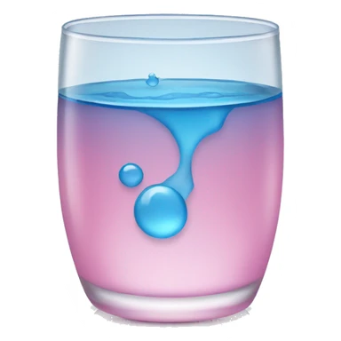 Pink glass of blue water  sticker