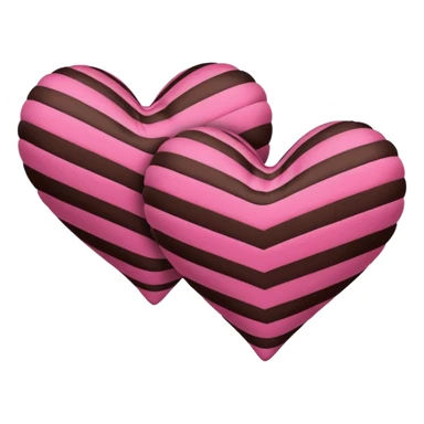 pink and dark brown striped hearts  sticker